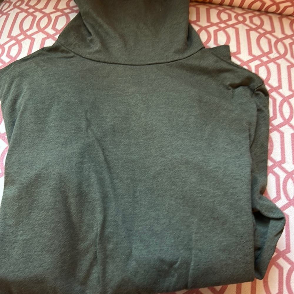 Army green turtleneck J. Crew